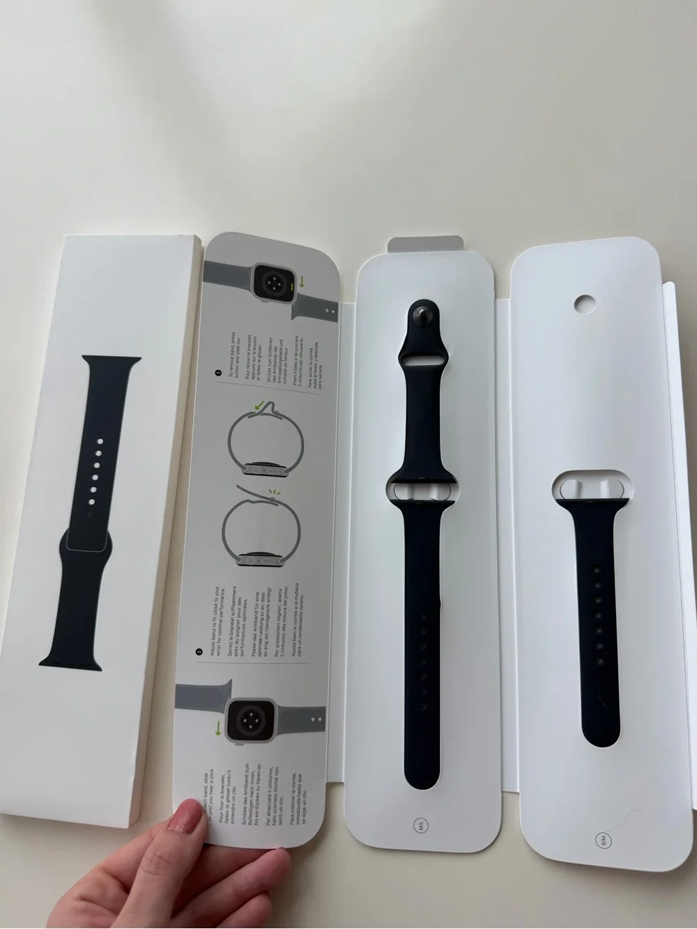 Smart Apple Watch SE 41mm with silver band and new navy band in box set